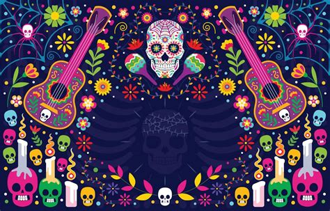 dia de los muertos concepto de fondo 3524286 Vector en Vecteezy