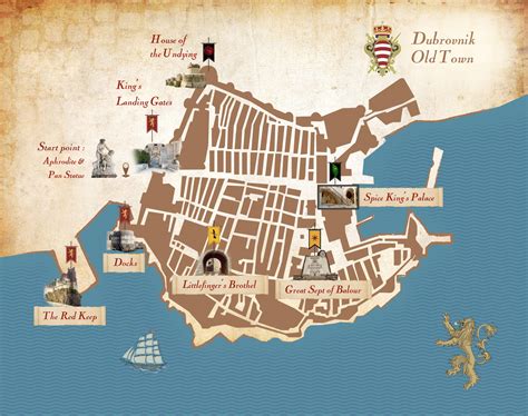 A Game Of Thrones Filming Locations Map Of Dubrovnik, By @mytraveltoons Croatia, King's Landing ...