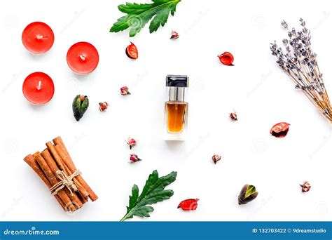 Perfume with Bright Fruity, Floral, Spicy Fragrance. Ingredients for Perfume Stock Photo - Image ...