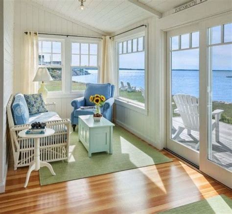 Comfy Sunroom Decorating Design Ideas 25 | Cottage interiors, Beach house interior, Small beach ...