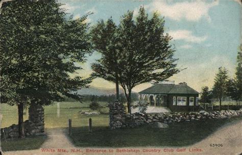 Entrance to Bethlehem Country Club Golf Links New Hampshire Postcard