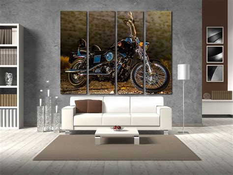 Harley Davidson Wall Art Motorbike Wall Art Chopper wall art | Etsy