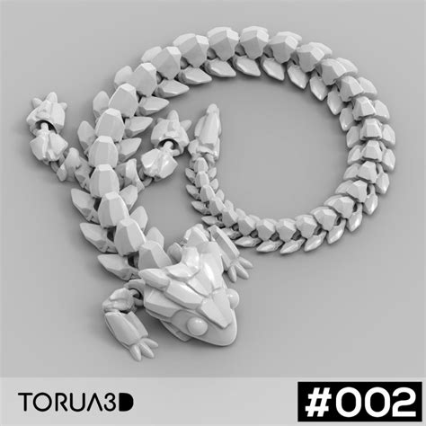 3D Printable ARTICULATED DRAGON #002 by Torua3D