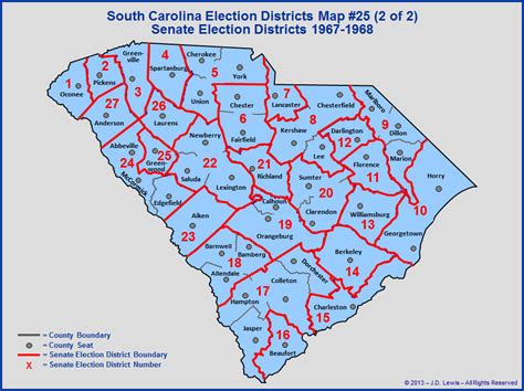 The South Carolina General Assembly - Election Districts Map #25 - 1967 to 1968