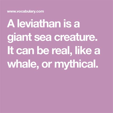 A leviathan is a giant sea creature. It can be real, like a whale, or mythical. | Leviathan, Sea ...
