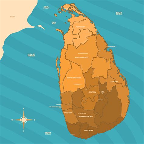 Detailed Sri Lanka Country Map 22827233 Vector Art at Vecteezy