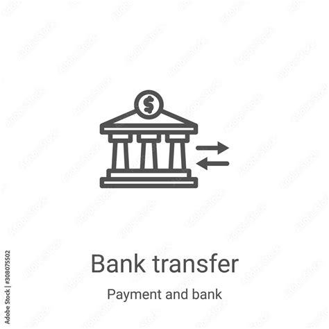 bank transfer icon vector from payment and bank collection. Thin line ...