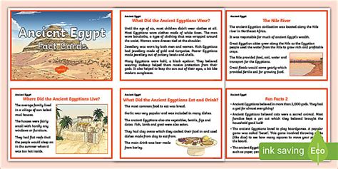 Ancient Egyptian Life Display Fact Cards (teacher made)