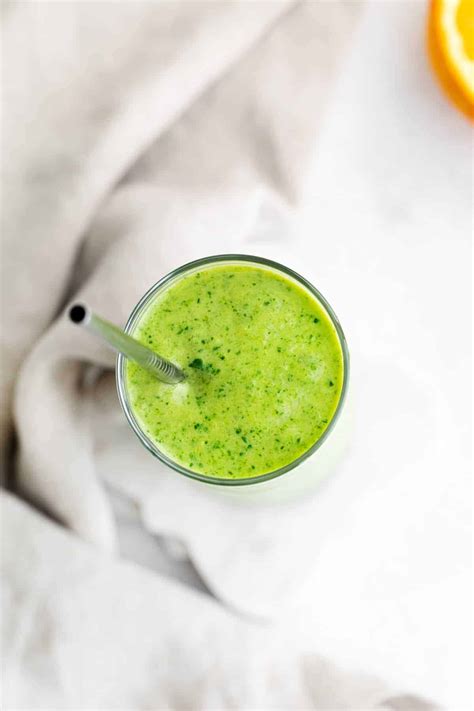 Spinach Smoothie (made with tropical fruit!) - Fit Foodie Finds