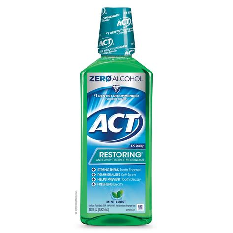 ACT Restoring Anticavity Mouthwash (18 Oz, Mint Burst) - Walmart.com - Walmart.com