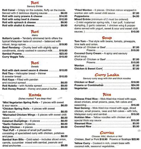 Malaya Restaurant Menu, Menu for Malaya Restaurant, Broadbeach, Gold Coast - Urbanspoon/Zomato