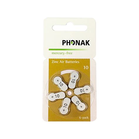 Mercury Free Phonak Hearing Aid Batteries Size 10(5 packs + FREE 5 packs total 60 cells)Hurry Up ...