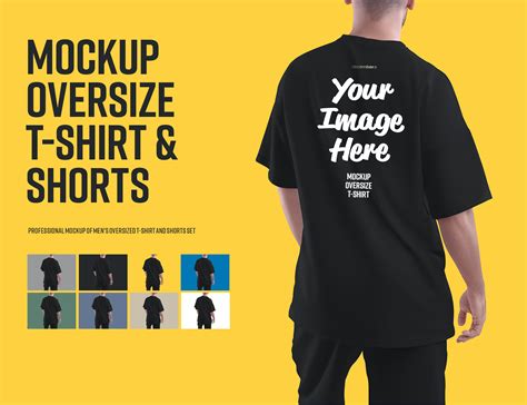 Black Oversized T Shirt Mockup Back Model Mockup PNGJPEG Black and ...