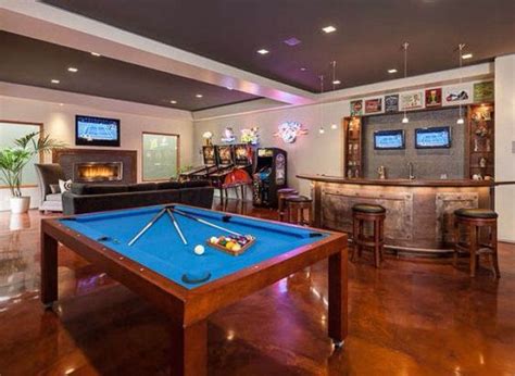 Game Rooms, Ultimate Game Bar, Media Room Bar, Bar Ideas, Big Tv, Game ...