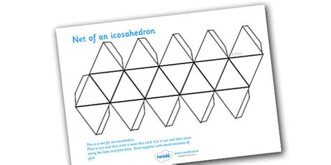 Net Of An Icosahedron | Icosahedron Template - Twinkl