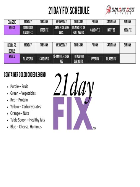 21 Day Fix Workout Schedule