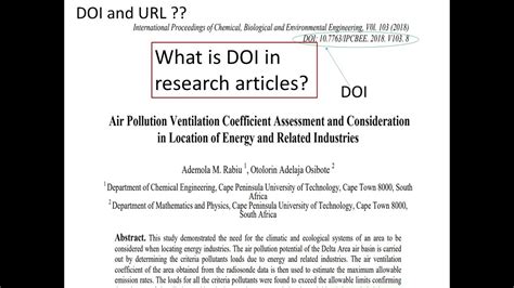 What is DOI | What is difference between DOI and URL - YouTube