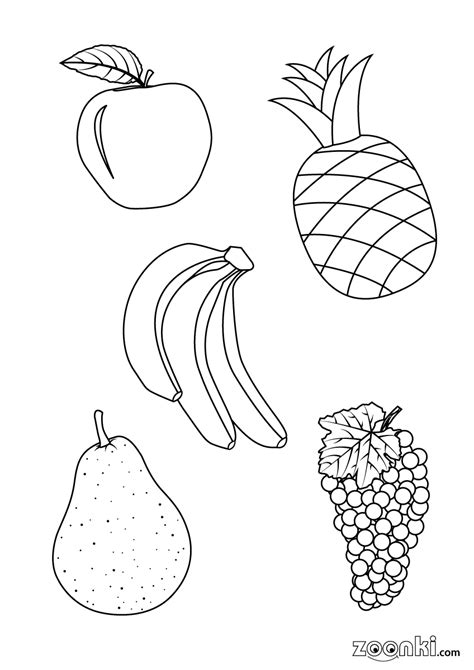 Fruit colouring pages - Delicious fruits - zoonki.com