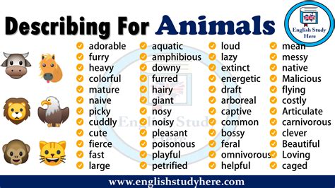 adjectives for describing animals in english Archives - English Study Here