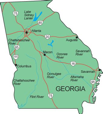 GA Map - Georgia State Map