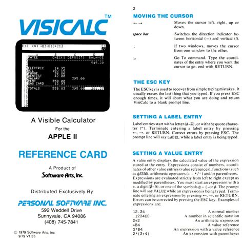 VisiCalc (1981) | PCjs Machines