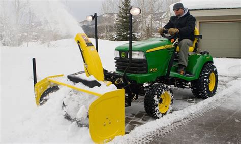 Clear Snow with the John Deere Snow Blower Attachment