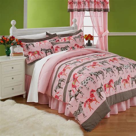 Mustang Sally Horses Pink Bedding Twin Comforter Set | Comforter sets, Horse bedding, Horse ...