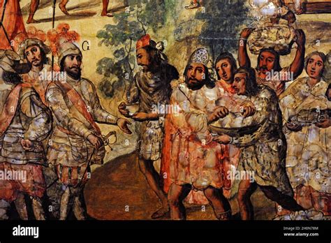 The Conquest of Mexico (1519-1521). Hernan Cortes in Zempuala. He is ...