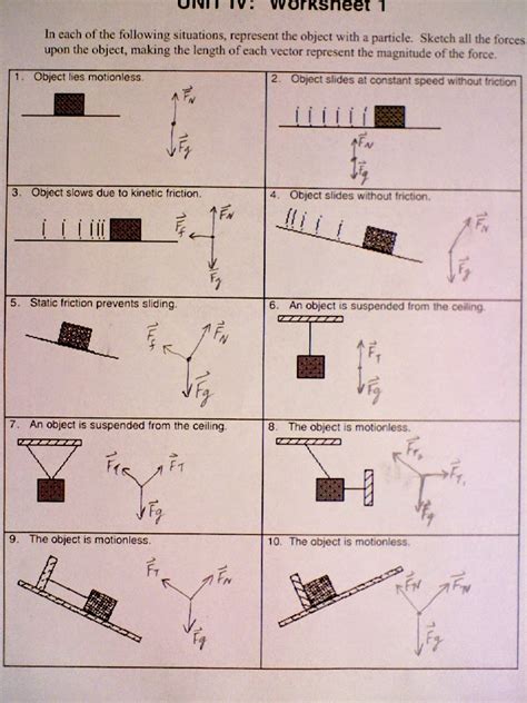 Free Body Diagrams Worksheet Physics