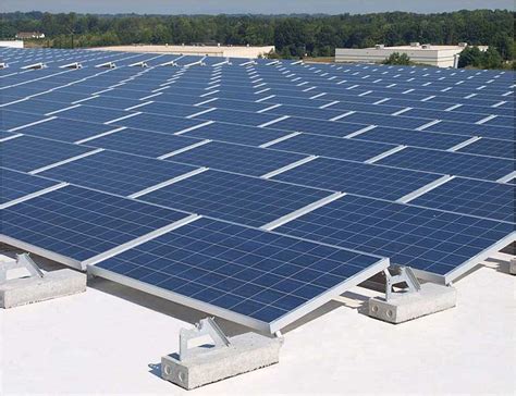 Flat Roof Solar Mounting Structure Racking System with Ballasts - Solar Power System and Solar ...