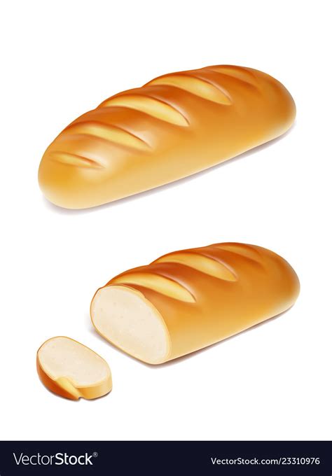 Loaf white bread bakery products Royalty Free Vector Image