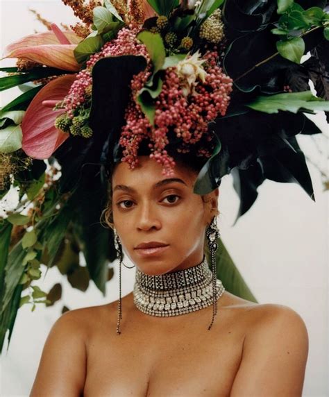 Ms-Mandy-M : Beyoncé wearing a floral headdress made by Phil...