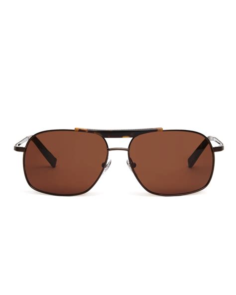 Lyst - John Varvatos Brown Aviator Sunglasses in Brown for Men