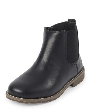 Boys Faux Leather Boots | The Children's Place - BLACK