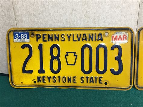 Set of 4 Vintage Pennsylvania License Plates, Car Truck 1970's 1980's ...