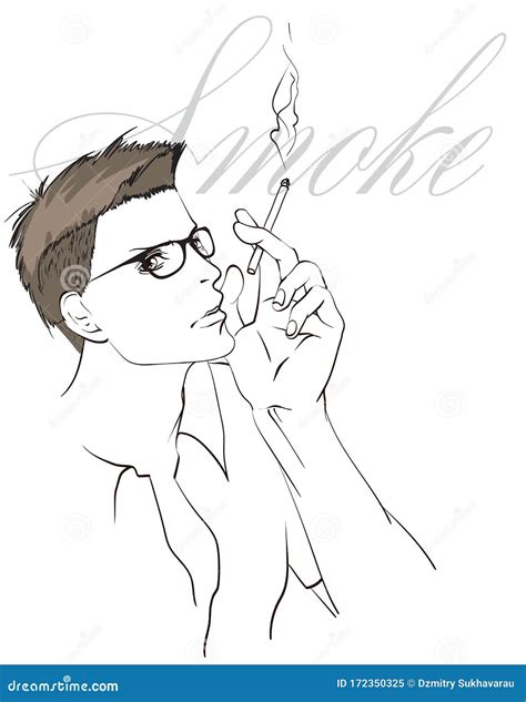 Face Smoking Cartoon Vector | CartoonDealer.com #30080625