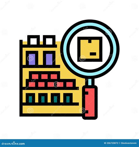 Inventory Management Color Icon Vector Illustration Stock Illustration - Illustration of ...