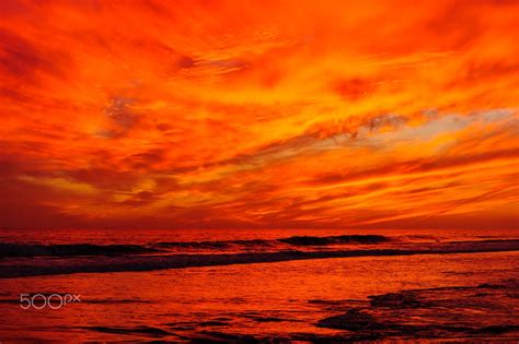 Fiery Sunset at Newport Beach - Fiery sunset at Newport Beach, CA ...