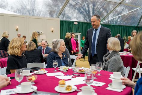 Second Gentleman Doug Emhoff Welcomes Senate Spouses for Charity Event