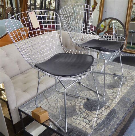 BERTOIA STYLE SIDE CHAIRS, a set of four, after Harry Bertoia, 80cm H. (4)