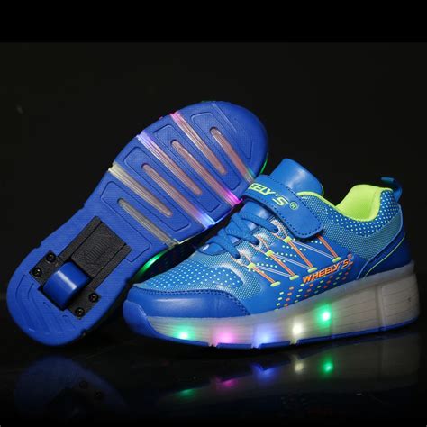 2017 New Children Wheelie Shoes Boys And Girls LED Light Up Shoes ...