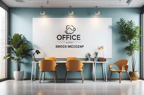 Premium AI Image | office interior wall signage mockup template