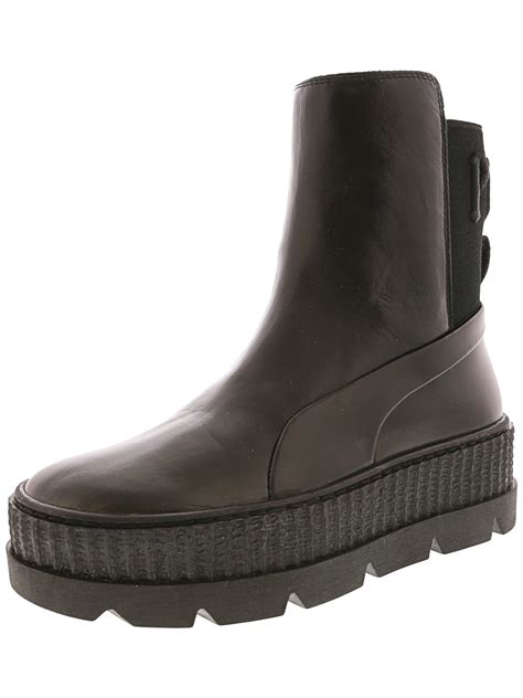 Puma Women's Fenty X Chelsea Sneaker Boot Black Mid-Calf Leather - 6.5M ...