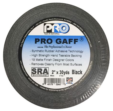 Pro Gaff Black Gaffers Tape 2 inch x 30 yard Roll - Walmart.com