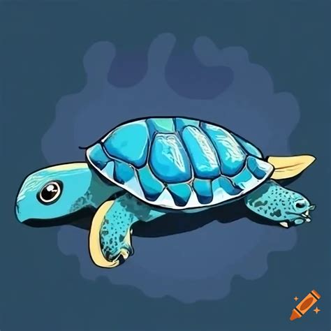 Blue striped turtle on Craiyon