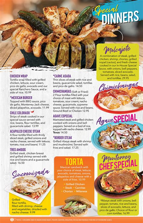 Monterrey Mexican Restaurant Menu - Shara Jenilee