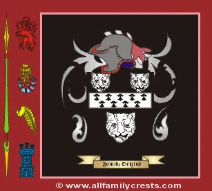 Clough family crest and meaning of the coat of arms for the surname Clough, Clough name origin