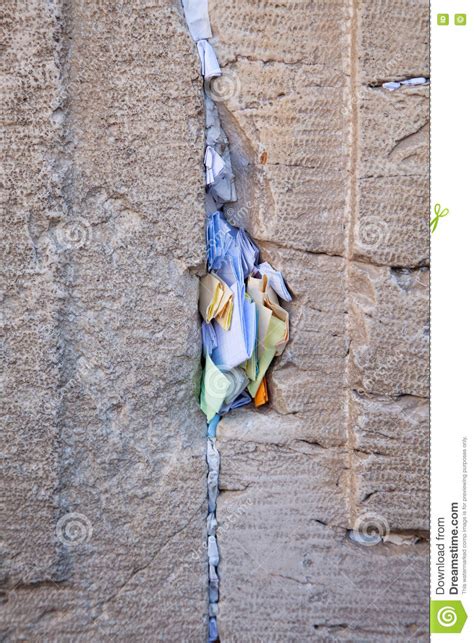 The Notes In The Wailing Wall. Jerusalem, Israel Stock Image ...