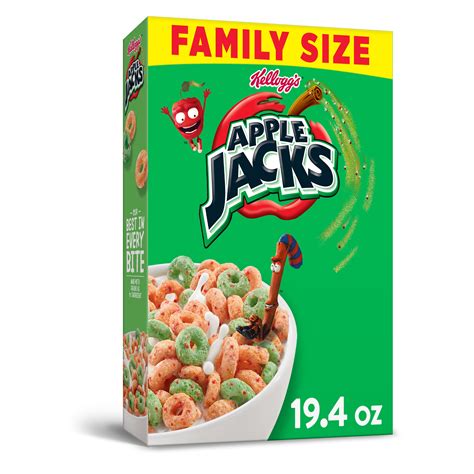 Kellogg's Apple Jacks Breakfast Cereal Original, Family Size, 19.4 Oz - Walmart.com - Walmart.com