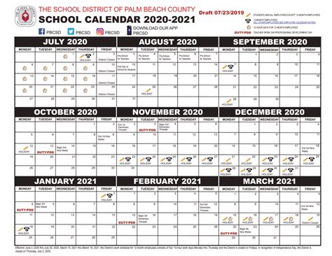 Palm Beach 2020 County Public School Calendar [PDF] | County School Calendar